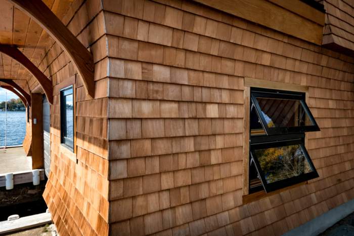 Wood shingle siding