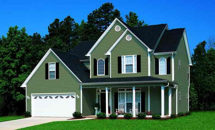 Green vinyl siding