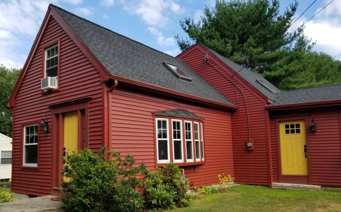 Red vinyl siding