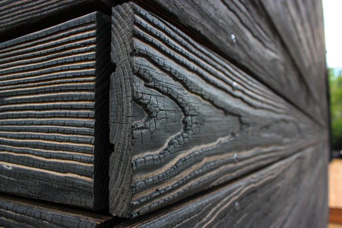 Japanese burnt wood siding