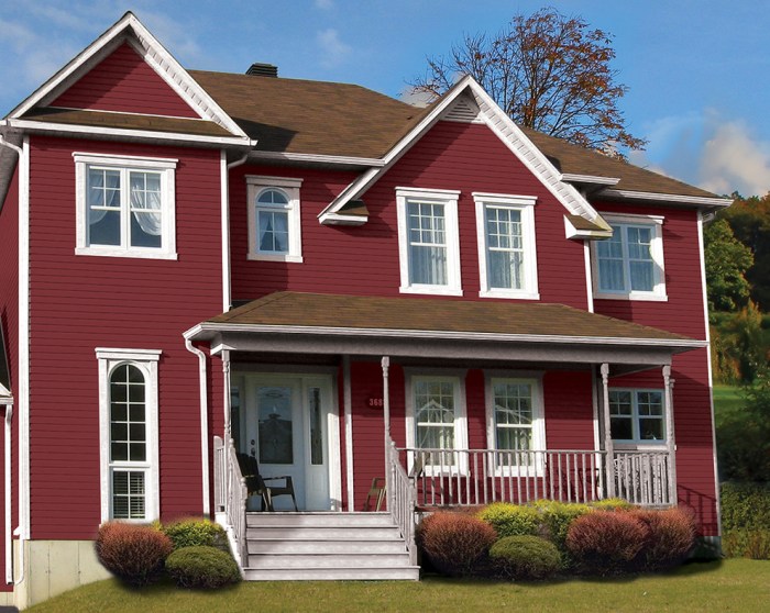 Red vinyl siding