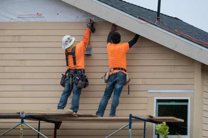 Siding stacked genstone steel wainscot ladonna installed