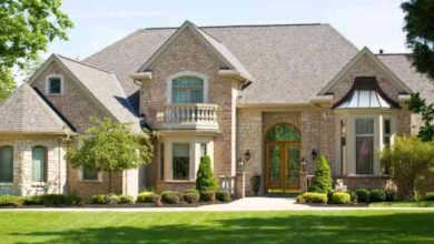 Stone facade on house