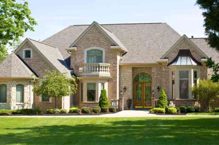 Stone facade on house