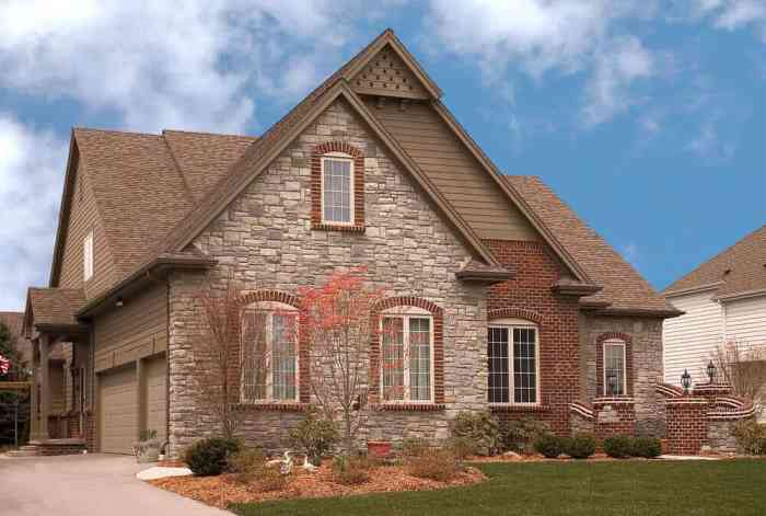 Stone facade on house